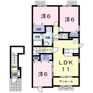 シエルエトワレ B【2階】の間取り