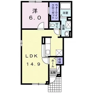ウエルピアピープルストリートII【1階】の間取り