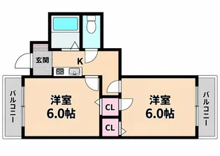 クローバー・メゾン公園南【2階】の間取り