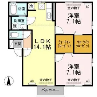 レジデンス長久I【1階】の間取り
