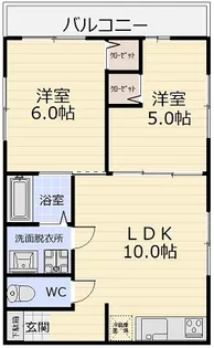 白洋舎大和田コーポ【2階】の間取り