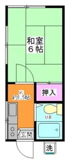 ハイツ浜田【1階】の間取り