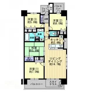 ロイヤルガーデン高松駅南【10階】の間取り