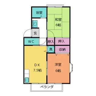 トゥインクルコート若林III番館【2階】の間取り