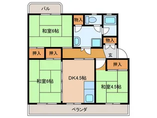 岩成台西団地513号棟【5階】の間取り