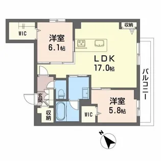 Refiant東谷山【2階】の間取り
