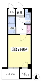 メゾンナカムラ【6階】の間取り
