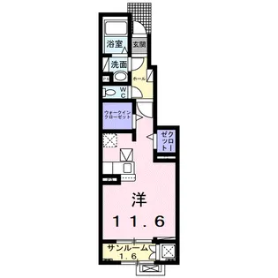 フルール・ド・ヴィオレット【1階】の間取り