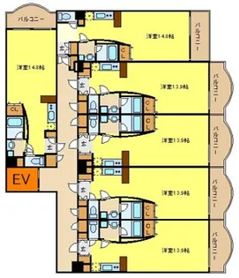 LUMOⅡ天満【6階】の間取り