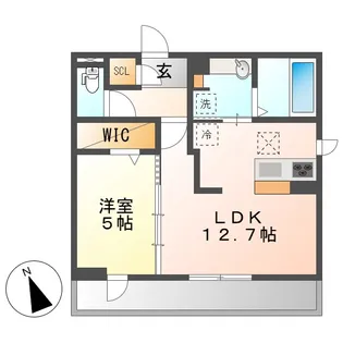 セレスティア松葉町【1階】の間取り