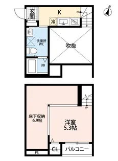 1Kの間取り画像