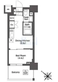 ORSUS AKABANE EAST【4階】の間取り