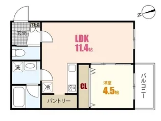 センティフォリア祇園【3階】の間取り