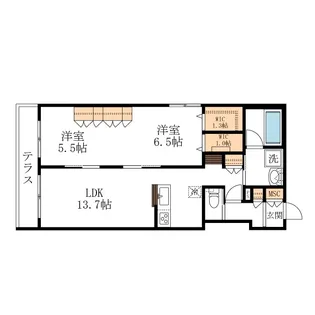 Belle Grace【1階】の間取り