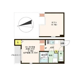 1Kの間取り画像