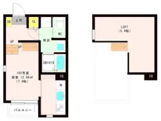 ハーモニーテラス西中田VIII【1階】の間取り