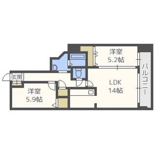 サン・パーク厚別【4階】の間取り