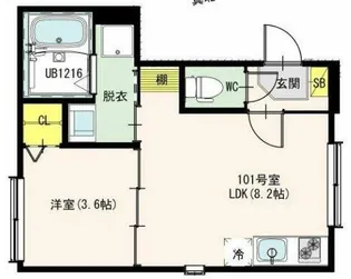 TERRAS Kasai【2階】の間取り