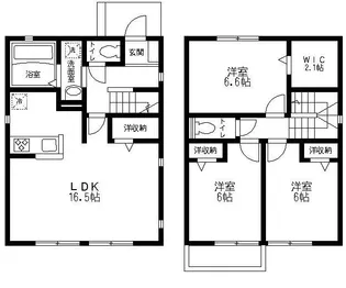 千葉県松戸市八ケ崎3【一戸建】の間取り