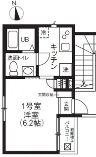 ディーアパートメントII【1階】の間取り