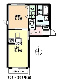 ラーク松代【2階】の間取り