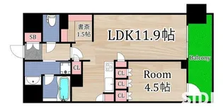 ザ・パークハビオ都島フロント【3階】の間取り