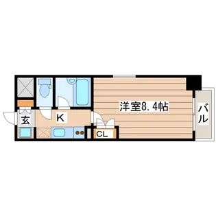 プラウドフラット五橋【3階】の間取り