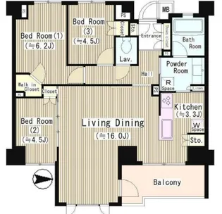 東京都世田谷区等々力8【マンション】の間取り