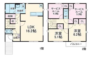 千葉県千葉市花見川区長作町【一戸建】の間取り