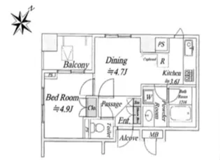 東京都中央区日本橋人形町2【マンション】の間取り