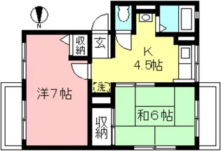 シティハイムソファレA【2階】の間取り