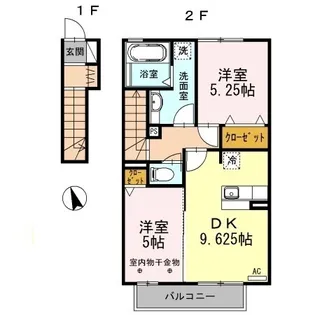 フォレストII【2階】の間取り