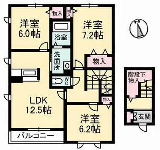 ヴァンヴェール・ローズマリー A棟【2階】の間取り