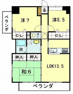 パインパレス【5階】の間取り