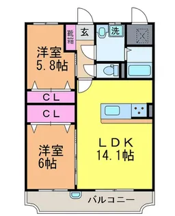 ユーミー栗林【3階】の間取り