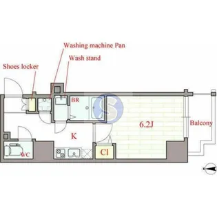 フォーチュン心斎橋イースト【6階】の間取り