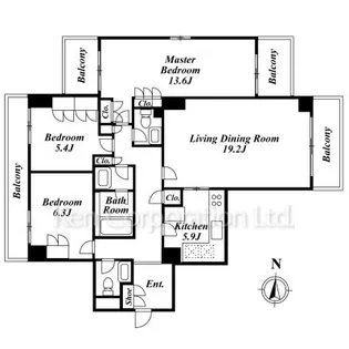 駒沢ガーデンハウス【2階】の間取り