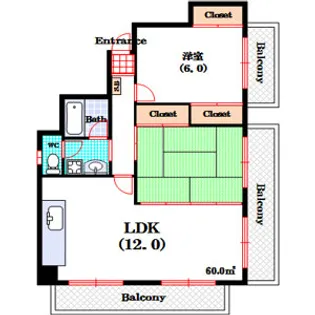 ウッディインハイツ【2階】の間取り