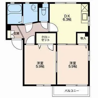 ハイム シェーネスC【1階】の間取り