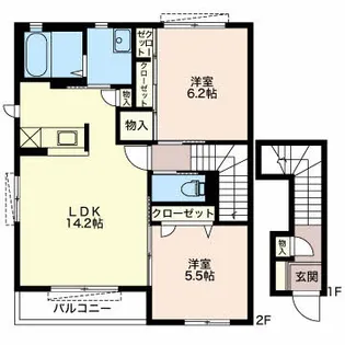 エスペランサII【2階】の間取り