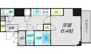 レジュールアッシュ梅田AXIA【15階】の間取り