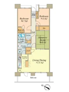 パークシティ大宮ビューコート【4階】の間取り