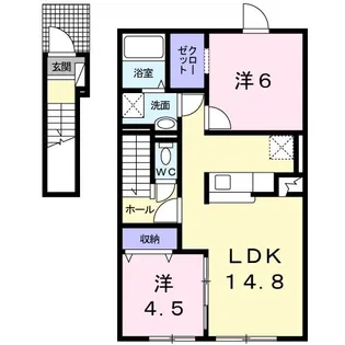 ラポーム・シャトン【2階】の間取り