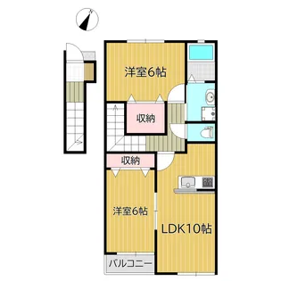 フォレスト備前原B(西棟)【2階】の間取り