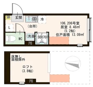 アンノテラス綾瀬【1階】の間取り