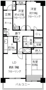 コーポレート小金井梶野通り2号棟【4階】の間取り