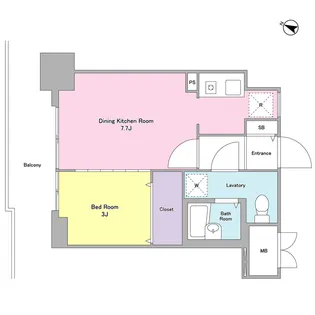 ラフュージュ大井町【4階】の間取り
