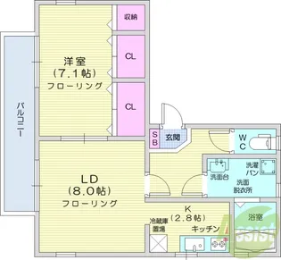 シャトークリスタル【1階】の間取り
