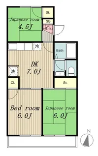 ハイネスビューラ【1階】の間取り