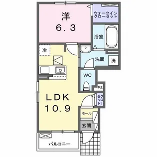 ジュライ・玉泉【1階】の間取り